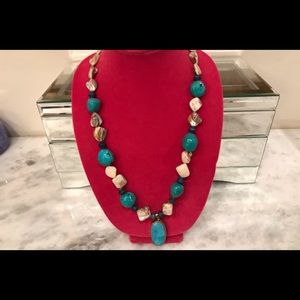Turquoise and pearl necklace